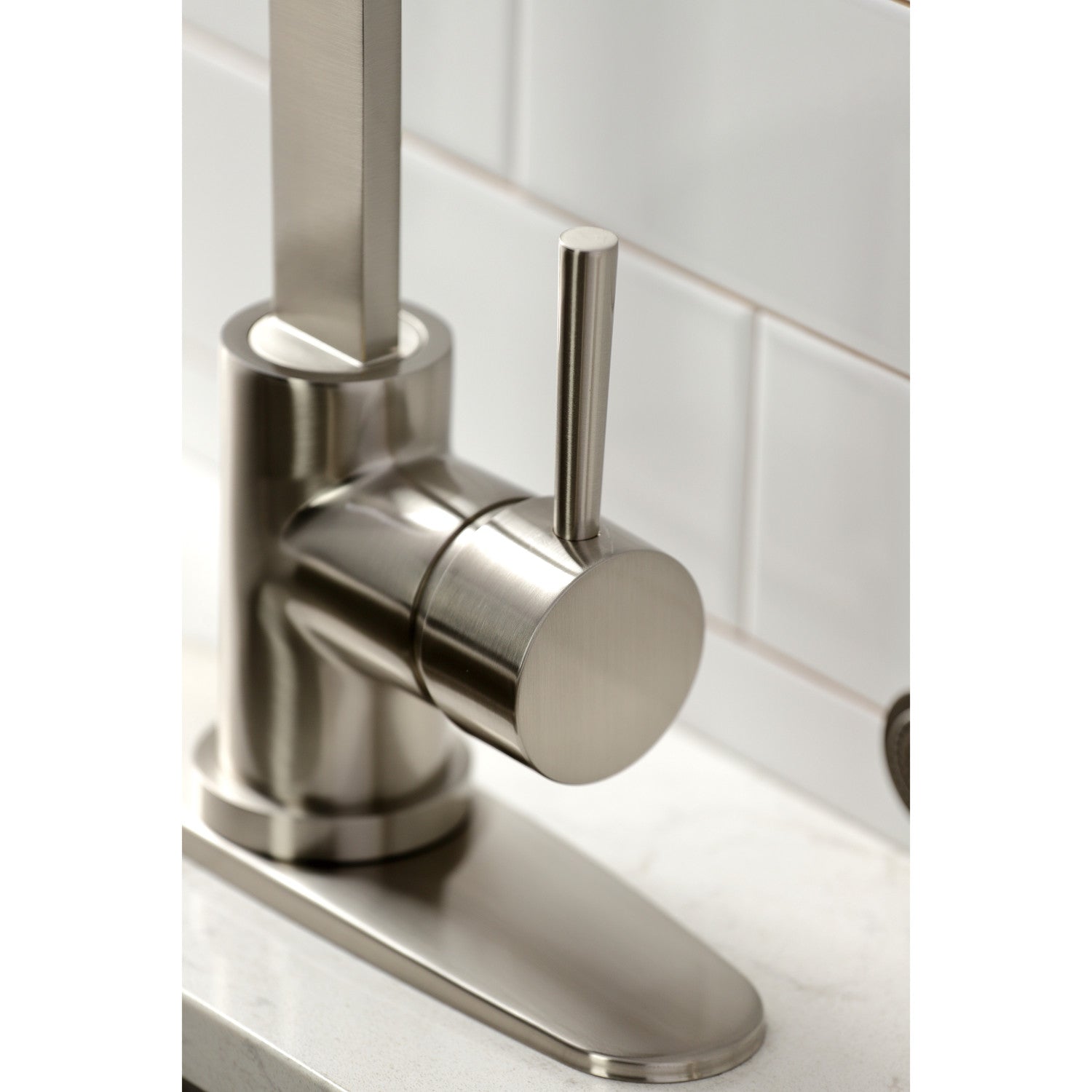Kingston Sona LS8718DLBS - Concord Single-Handle 1-or-3 Hole Deck Mount Kitchen Faucet with Brass Side Sprayer, Brushed Nickel — thumbnail 2